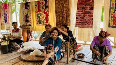 응에안에서 태국인의 브로케이드 직조를 위한 좋은 기회