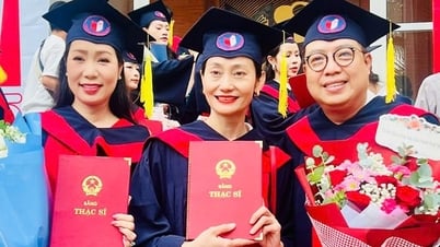 Trịnh Kim Chi, Hạnh Thúy, Thanh Hiệp rạng ngời trong lễ trao bằng Thạc sĩ nghệ thuật tại Hà Nội
