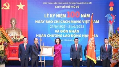Báo Tuổi trẻ Thủ đô đón Huân chương Lao động hạng Ba
