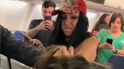 Девушка дергает за волосы и плюет в сидящего рядом человека, создавая хаос в самолете