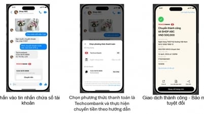 يدمج Techcombank ميزة تحويل الأموال عبر Messenger، مما يعزز تجربة المعاملات السلسة للعملاء