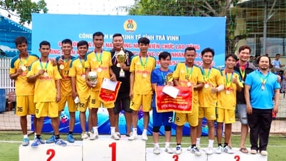 El equipo sindical de CY Vina Company Limited ganó el mini torneo de fútbol para empleados masculinos del Sindicato de la Zona Económica.