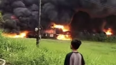 На заводе по производству пластика площадью в сотни квадратных метров в Хокмоне вспыхнул огромный пожар
