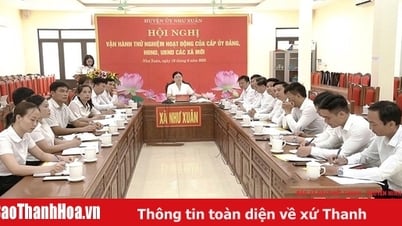 Nhu Xuan: Operating the model activities of Party committees, People's Councils, and People's Committees of new communes after the rearrangement