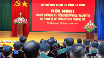 Hà Tĩnh công bố quyết định giải thể Ban Chỉ huy quân sự cấp huyện