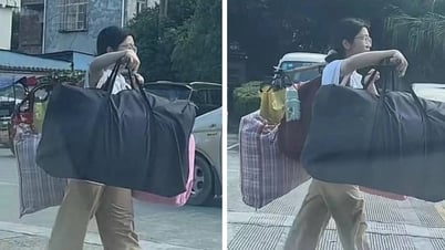Nữ sinh gây sốt vì tự gánh hành lý về quê sau kỳ thi đại học