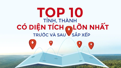 Top 10 tỉnh, thành có diện tích lớn nhất trước và sau sắp xếp