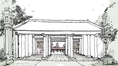 La plus ancienne pagode Dau du Vietnam et le mouton en pierre vieux de près de 2 000 ans