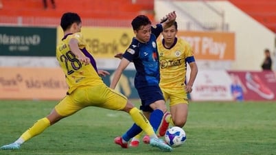 Binh Dinh - Hanoi (final de la primera mitad) 0-4: Van Tung marca, Binh Dinh no tiene esperanzas de permanecer en la liga