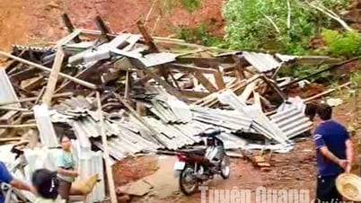 Un deslizamiento de tierra sepulta una casa en la comuna de Thuong Nong