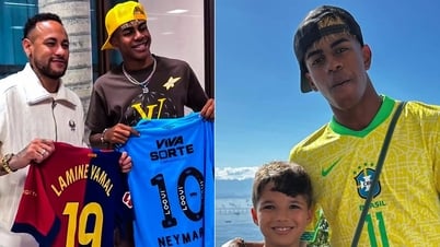 Lamine Yamal thăm Neymar, chơi bóng ở khu ổ chuột lớn nhất Brazil