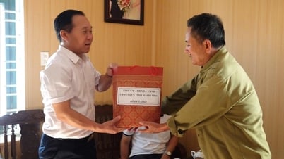 Kim Thanh offre des cadeaux aux familles politiques typiques