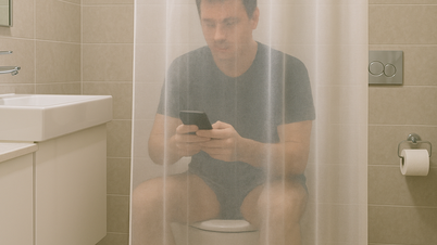 How does using the phone while going to the toilet affect health?