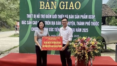 ส่งมอบอุปกรณ์สนับสนุนการเปิดตัวและจุดจำหน่ายผลิตภัณฑ์ OCOP เฉพาะของ Cao Bang ในเขต Ha Quang - หนังสือพิมพ์อิเล็กทรอนิกส์ Cao Bang