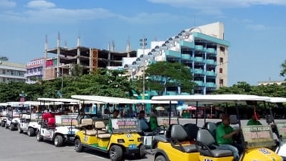 Dừng hoạt động hàng trăm xe điện ở bãi biển Sầm Sơn