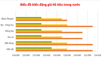 6월 29일, 고추 가격이 1kg당 5,000동으로 폭등했고, 커피 가격도 1kg당 400동으로 소폭 상승했습니다.