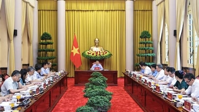 Chủ tịch nước Lương Cường làm việc với Văn phòng Chủ tịch nước về các nhiệm vụ trọng tâm thời gian tới