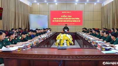 Quân khu 4 kiểm tra công tác chuẩn bị sắp xếp, điều chỉnh tổ chức cơ quan Quân sự địa phương tại Nghệ An