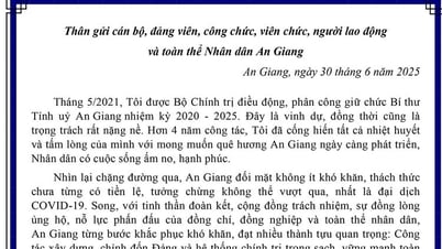 Der Parteisekretär der Provinz An Giang, Le Hong Quang, sandte einen Grußbrief an die Kader, Parteimitglieder, Beamten, Angestellten im öffentlichen Dienst, Arbeiter und die gesamte Bevölkerung von An Giang.