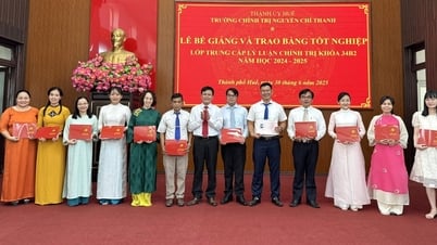 Khen thưởng 8 học viên lớp trung cấp lý luận chính trị khóa 34B2