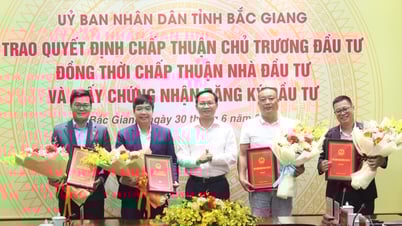 Trao trao 4 quyết định chấp thuận chủ trương đầu tư và giấy chứng nhận đầu tư