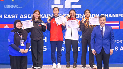 Athlet Huynh Kim Tien gewann Goldmedaille bei der südostasiatischen Karate-Meisterschaft