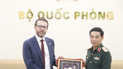 El general Phan Van Giang recibe al embajador británico en Vietnam