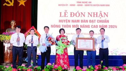 Huyện Nam Đàn đón Bằng công nhận huyện đạt chuẩn nông thôn mới nâng cao