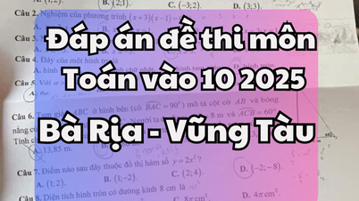 Réponses à l'examen d'entrée en 10e année de mathématiques à Ba Ria - Vung Tau 2025
