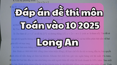 Đáp án đề thi tuyển sinh lớp 10 môn Toán tỉnh Long An 2025