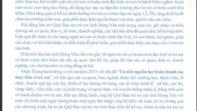 Hung Yen appelle au soutien du Fonds de protection de l'enfance