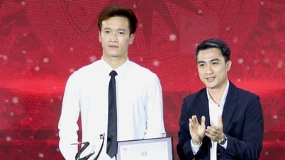 Hoang Duc and Cong Phuong honored at V-League Awards