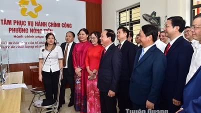 Đoàn công tác Trung ương và lãnh đạo tỉnh kiểm tra vận hành đơn vị hành chính cấp xã mới tại phường Nông Tiến