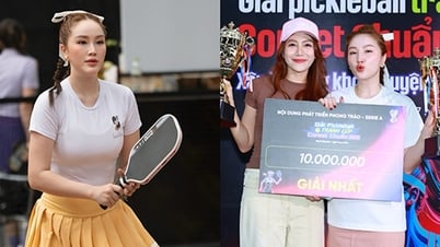 Ca sĩ Bảo Thy gợi cảm thi đấu pickleball, bất ngờ giành chức vô địch