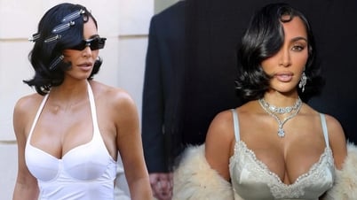 Kim Kardashian diện váy cúp ngực gợi cảm, đeo trang sức tiền tỷ tại Pháp