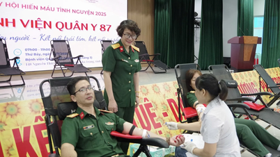 Hơn 150 cán bộ, nhân viên Bệnh viện Quân y 87 tham gia hiến máu tình nguyện