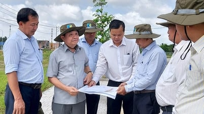Phó Bí thư Tỉnh ủy khảo sát tiến độ thực hiện Dự án D7 và Khu dân cư hai bên đường, phường Trung An