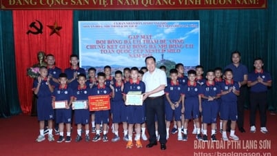 Gặp mặt Đội bóng U11 Lạng Sơn tham dự vòng chung kết Giải bóng đá nhi đồng toàn quốc