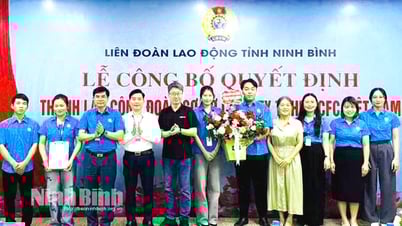 LĐLĐ tỉnh Ninh Bình công bố quyết định thành lập công đoàn cơ sở