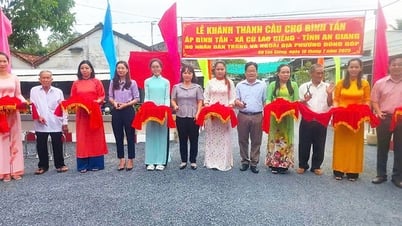 Xã Cù Lao Giêng khánh thành cầu chợ Bình Tấn
