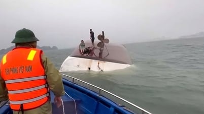 Bộ đội Biên phòng đang khẩn trương cứu tàu khách bị lật trên Vịnh Hạ Long