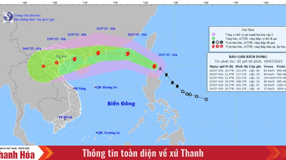 Dự báo sáng mai (20/7) bão Wipha đi vào Biển Đông, trở thành cơn bão số 3