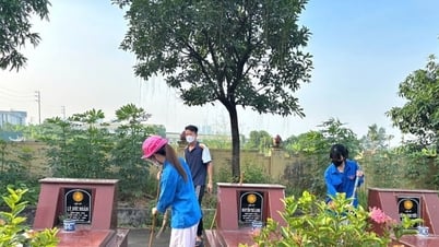 Xã Sơn Đồng tổng vệ sinh môi trường tại các nghĩa trang liệt sĩ