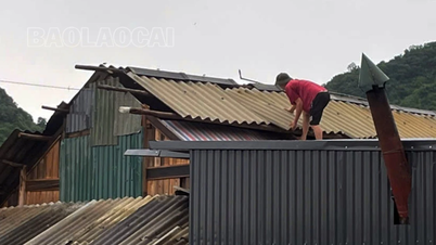 Dông lốc khiến 16 hộ dân xã Tân Lĩnh bị hư hỏng nhà cửa