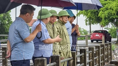 Các đồng chí lãnh đạo tỉnh đi kiểm tra, chỉ đạo công tác phòng, chống bão số 3