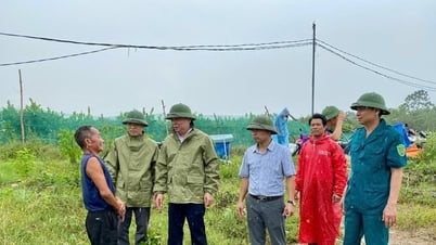 Lãnh đạo xã Ô Diên kiểm tra công tác phòng chống bão số 3