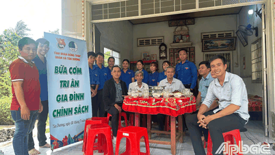 Đoàn Thanh niên xã Tân Dương tổ chức "Bữa cơm tri ân gia đình chính sách"
