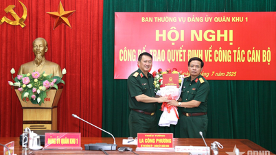Quân khu 1: Công bố, trao quyết định về công tác cán bộ
