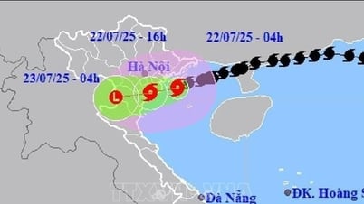 Khoảng sau 10 giờ ngày 22-7, bão đi vào khu vực phía Nam Hải Phòng và Ninh Bình