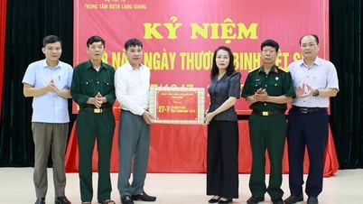 Phó Bí thư Thường trực Tỉnh ủy Nguyễn Thị Hương tặng quà Trung tâm Điều dưỡng thương binh Lạng Giang
